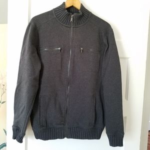 Calvin Klein Zip Sweatshirt Knit Jacket Mock Neck